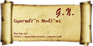 Gyermán Noémi névjegykártya
