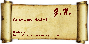 Gyermán Noémi névjegykártya